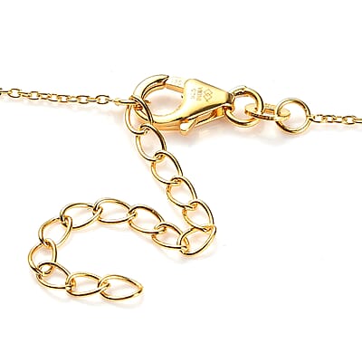 Premium Jenipapo Andalusite and White Zircon 5.90 ctw Pendant Necklace in 18K Vermeil Yellow Gold Over Sterling Silver 20 Inches