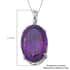 AAA Lusaka Amethyst Solitaire Pendant Necklace 18 Inches in Platinum Over Sterling Silver 100.00 ctw image number 6