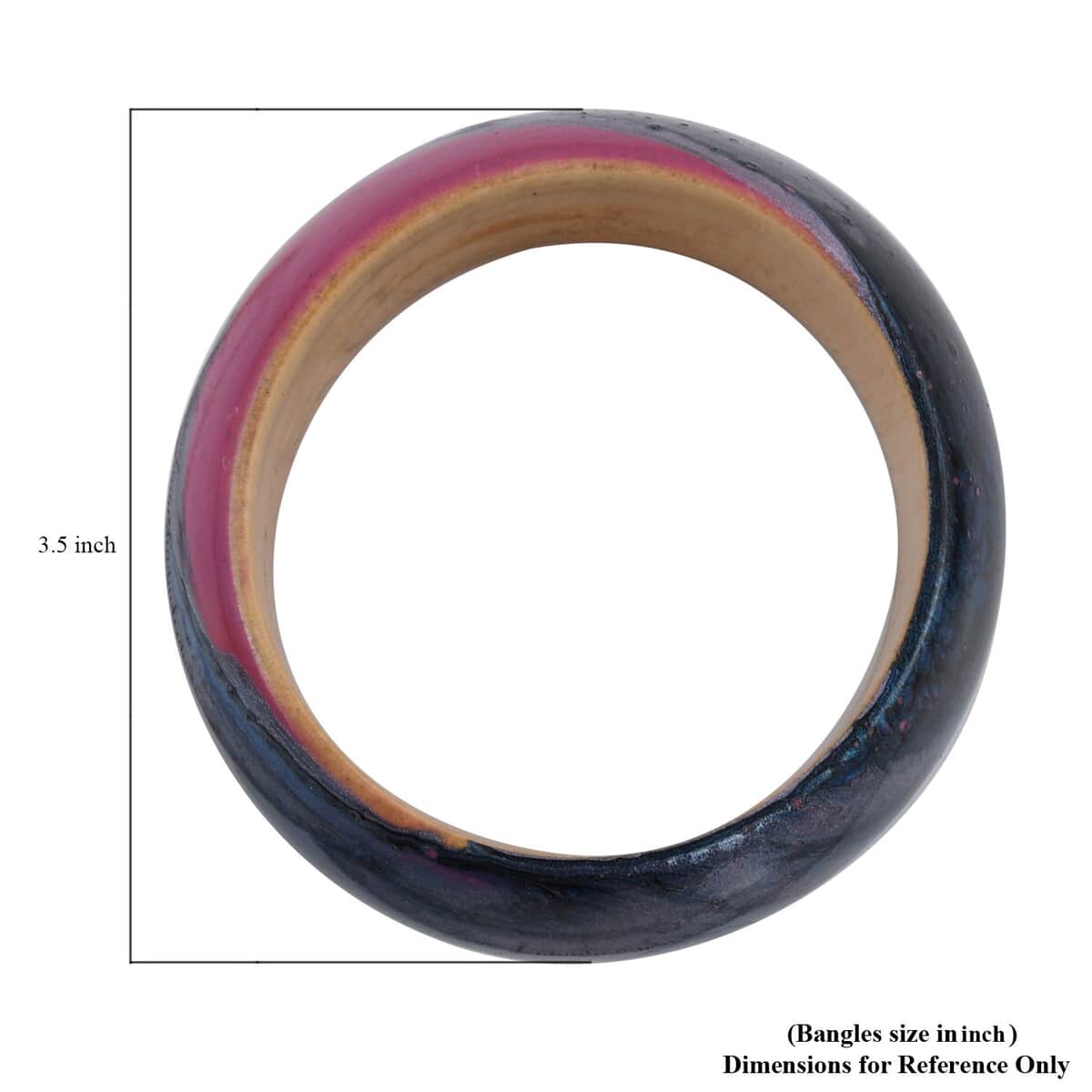 Set of 2 Purple and Brown Wooden Bangle Bracelet (7 in) 8.00 ctw image number 5