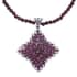 Orissa Rhodolite Garnet and Natural White Zircon Sparkle Pendant with Beaded Necklace 18 Inches in Platinum Over Sterling Silver 11.35 Grams 54.60 ctw image number 0