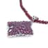 Orissa Rhodolite Garnet and Natural White Zircon Sparkle Pendant with Beaded Necklace 18 Inches in Platinum Over Sterling Silver 11.35 Grams 54.60 ctw image number 2