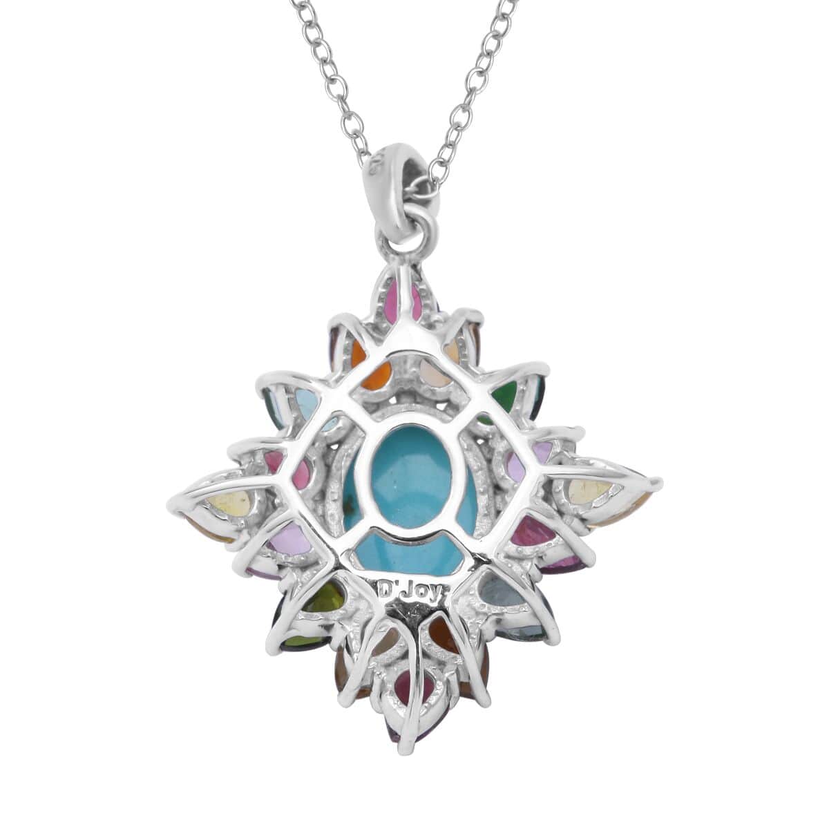 Ethiopian Welo Opal and Multi-Tourmaline Floral Pendant Necklace 18 Inches in Platinum Over Sterling Silver 4.15 ctw image number 3