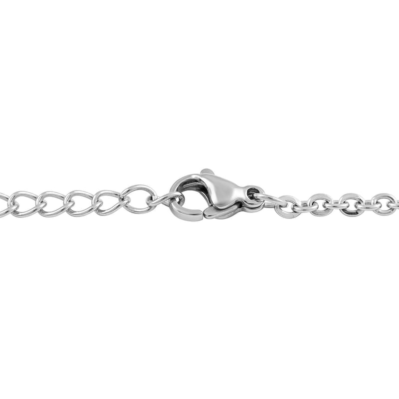 Galilea Rose Quartz and Multi Gemstone Pendant in Rhodium Over Silvertone with Stainless Steel Necklace 18-20 Inches 26.25 ctw