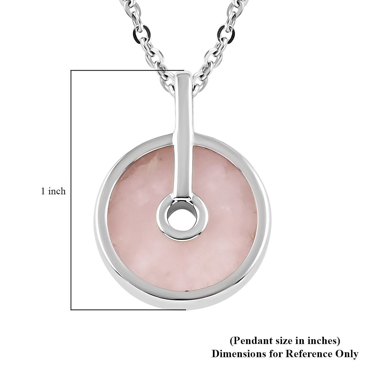 Galilea Rose Quartz Pendant Necklace (18-20 Inches) in Silvertone & Stainless Steel 11.50 ctw , Tarnish-Free, Waterproof, Sweat Proof Jewelry image number 6