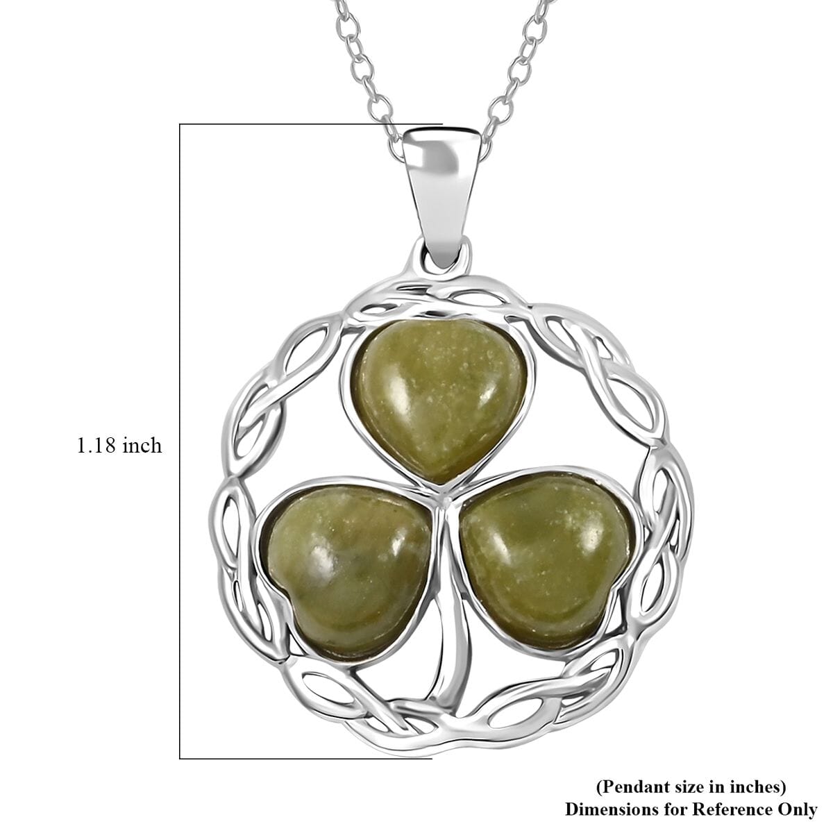 Connemara Marble Pendant Necklace 18 Inches in Platinum Over Sterling Silver 3.25 ctw image number 5