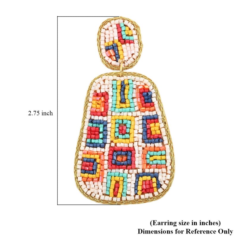 Set of 2 Multi Color Seed Beaded Earrings