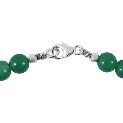 Verde Onyx Pendant with Beaded Necklace 18 Inches in Platinum Over Sterling Silver 8.25 Grams 150.00 ctw