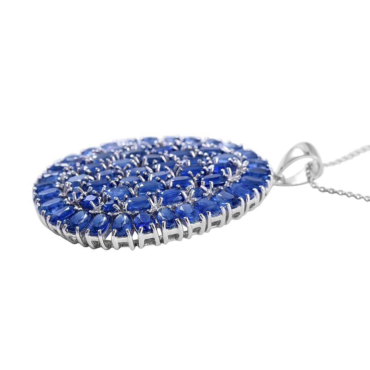 Kashmir Kyanite Cluster Pendant Necklace 18 Inches in Platinum Over Sterling Silver 34.85 ctw image number 2