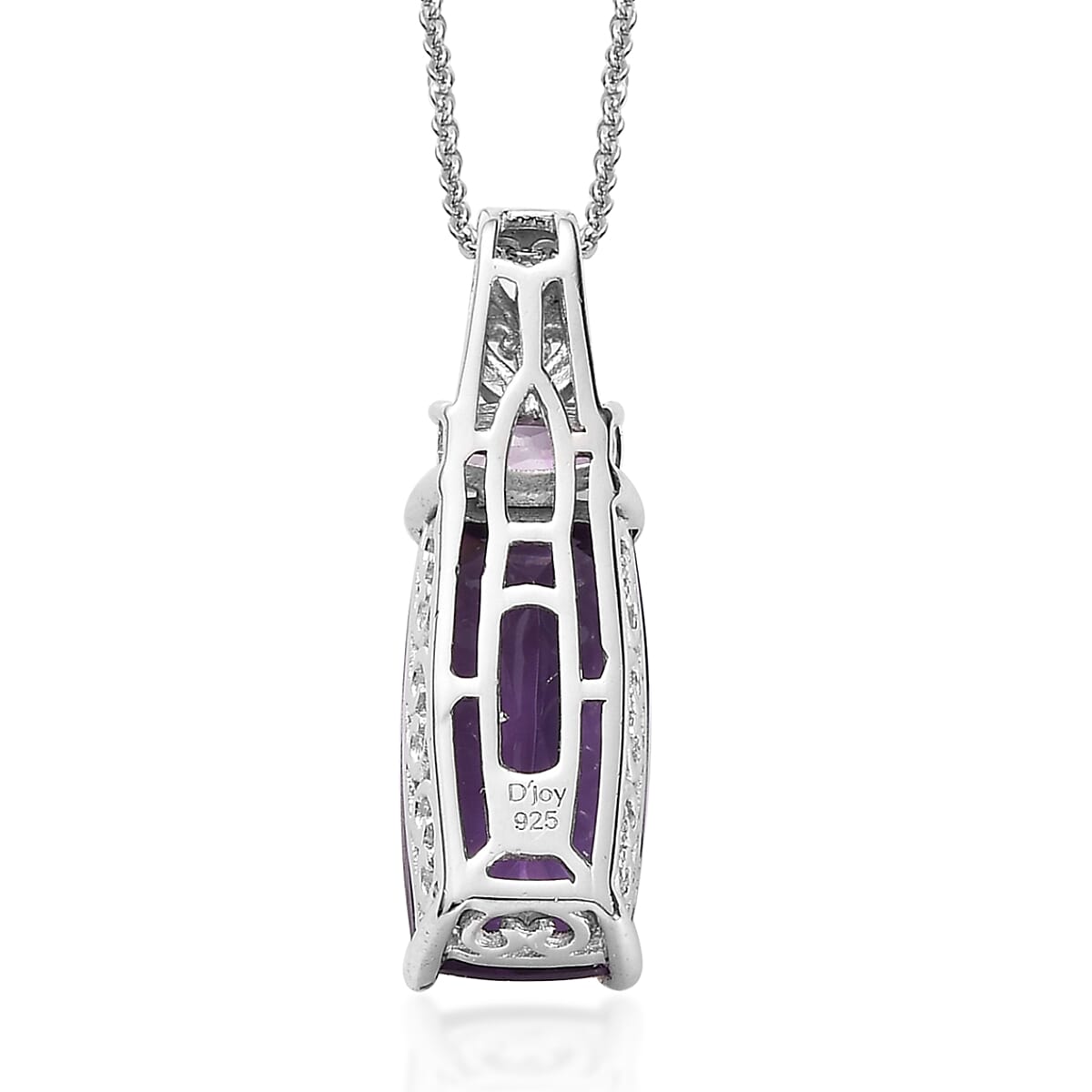 Rose De France Amethyst Pendant Necklace 20 Inches in Vermeil YG and Platinum Over Sterling Silver 6.20 ctw
