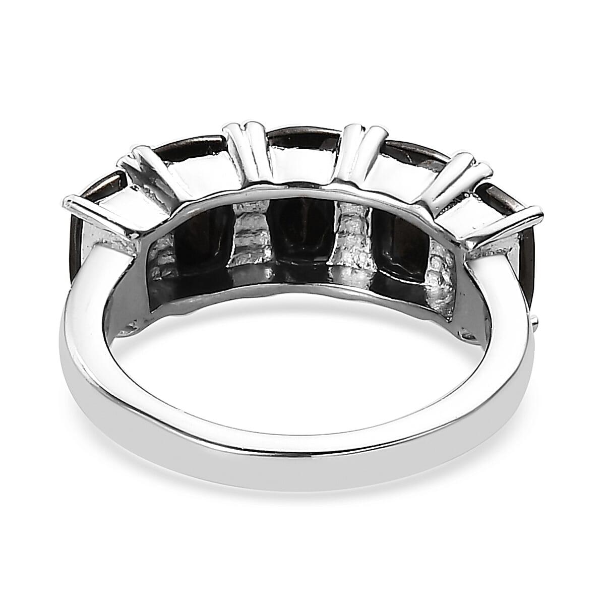 Elite Shungite 5 Stone Ring Size 6 and Pendant Necklace 20 Inches in Stainless Steel 3.60 ctw