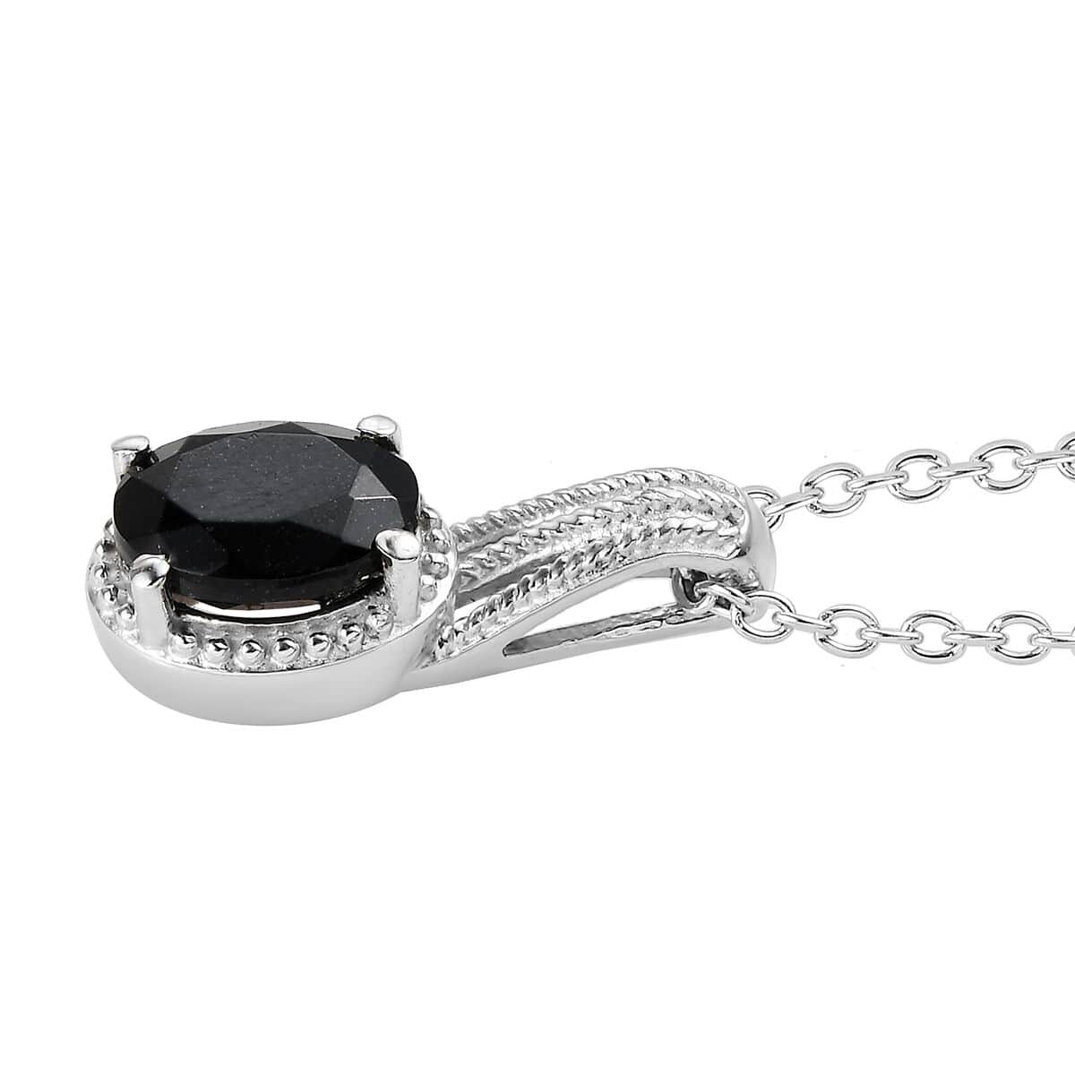 Black Tourmaline Lever Back Earrings, Ring (Size 7.0), Pendant Necklace 20 Inches in Stainless Steel 8.00 ctw image number 5