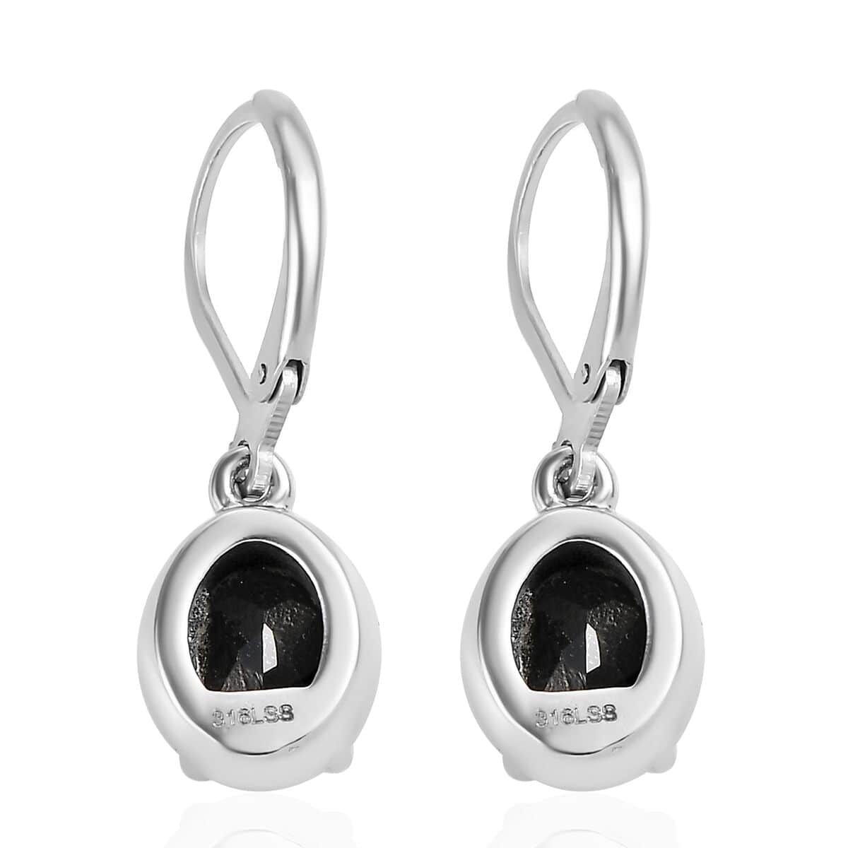 Black Tourmaline Lever Back Earrings, Ring (Size 7.0), Pendant Necklace 20 Inches in Stainless Steel 8.00 ctw image number 7