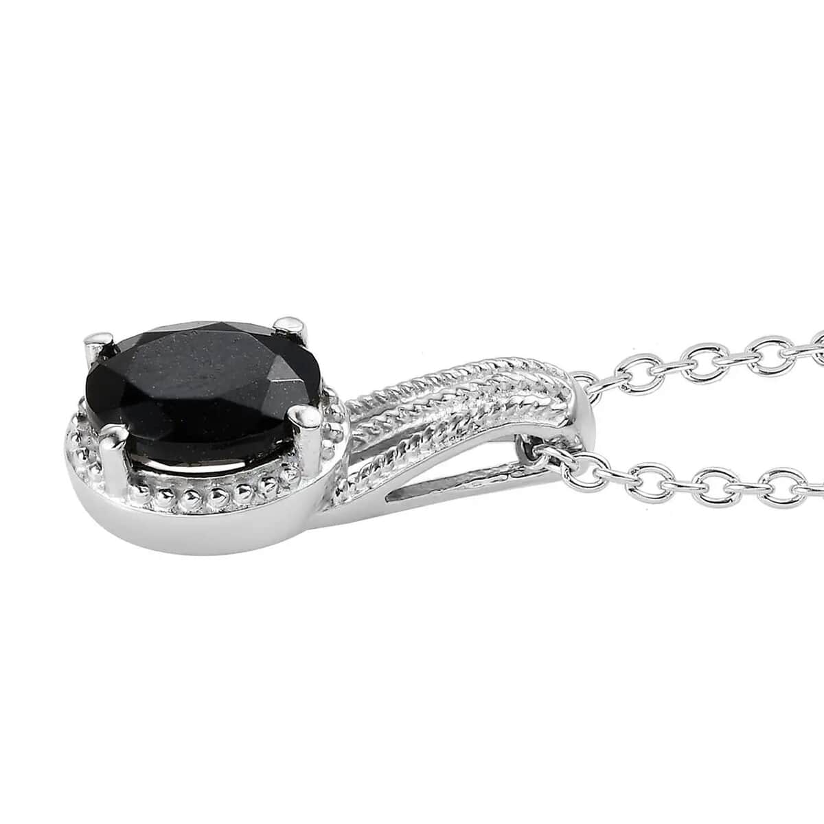 Black Tourmaline Lever Back Earrings, Ring (Size 7.0), Pendant Necklace 20 Inches in Stainless Steel 8.00 ctw image number 8