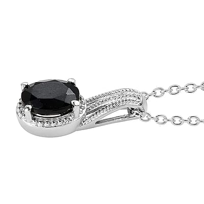 Black Tourmaline 8.00 ctw Lever Back Earrings, Ring (Size 7.0), Pendant Necklace 20 Inches in Stainless Steel