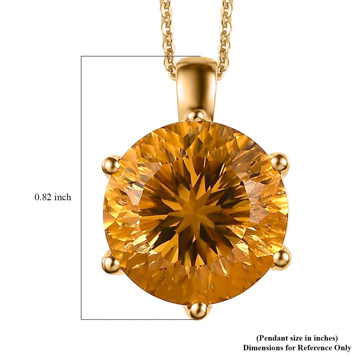 Millennium Cut Brazilian Citrine and White Zircon 11.35 ctw Pendant Necklace 20 Inches in Vermeil Yellow Gold Over Sterling Silver  image number 6