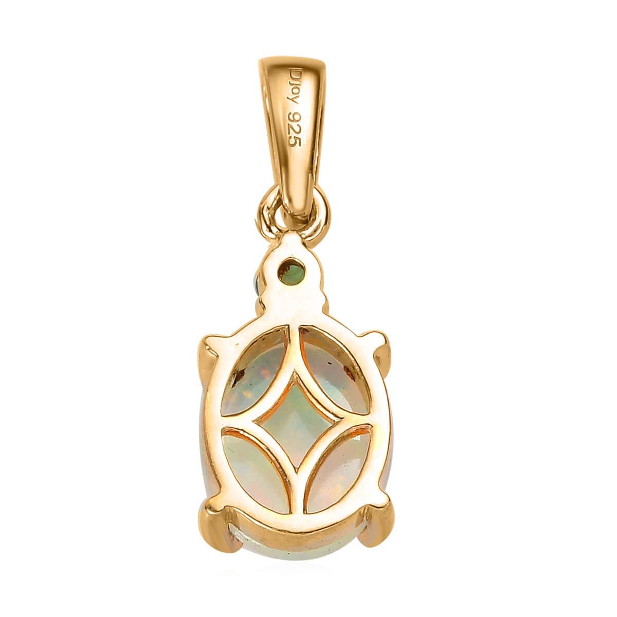 Ethiopian Welo Opal, Emerald Ring (Size 6.0) and Pendant in Vermeil Yellow Gold Over Sterling Silver 2.40 ctw image number 8