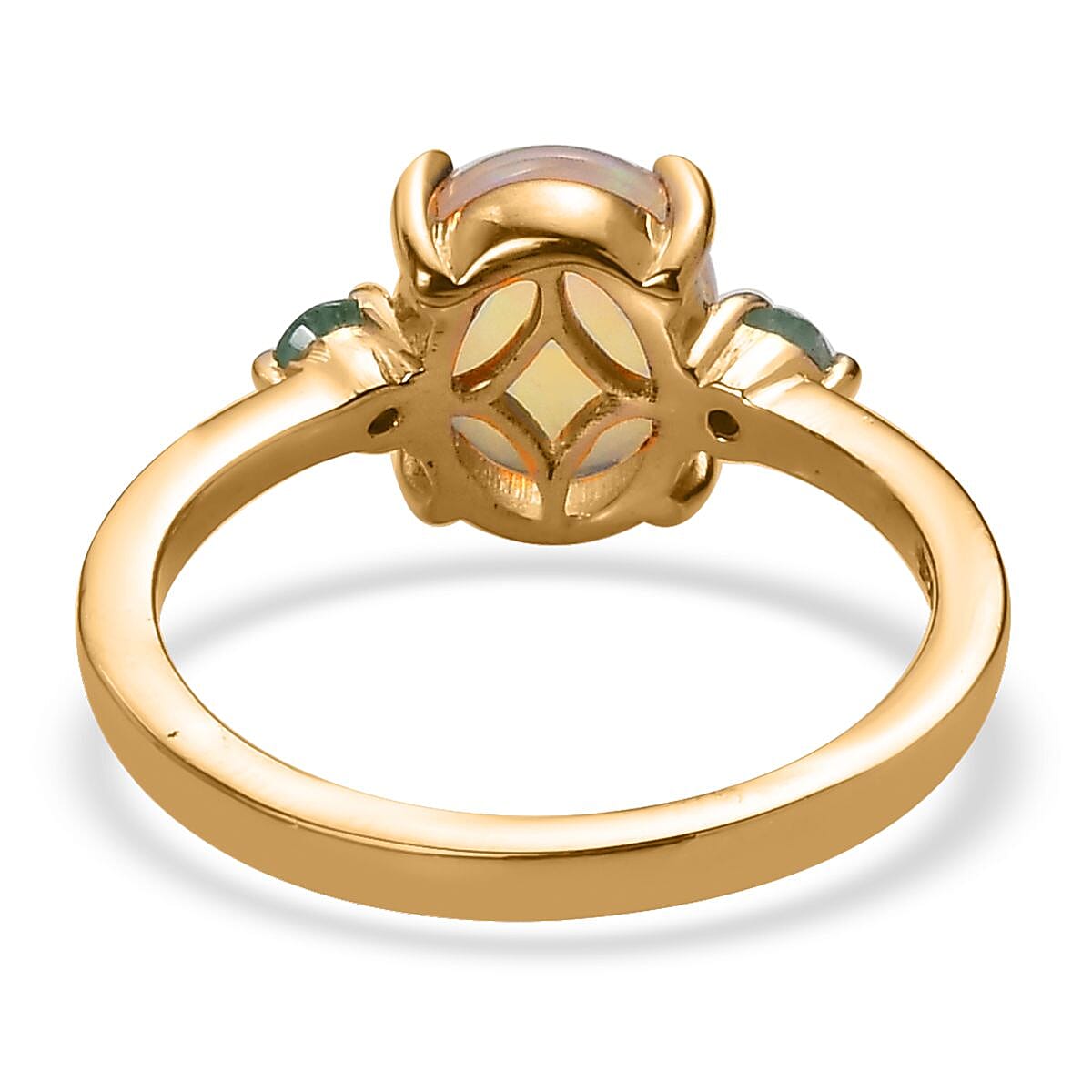 Ethiopian Welo Opal, Emerald Ring (Size 11.0) and Pendant in Vermeil Yellow Gold Over Sterling Silver 2.40 ctw image number 5