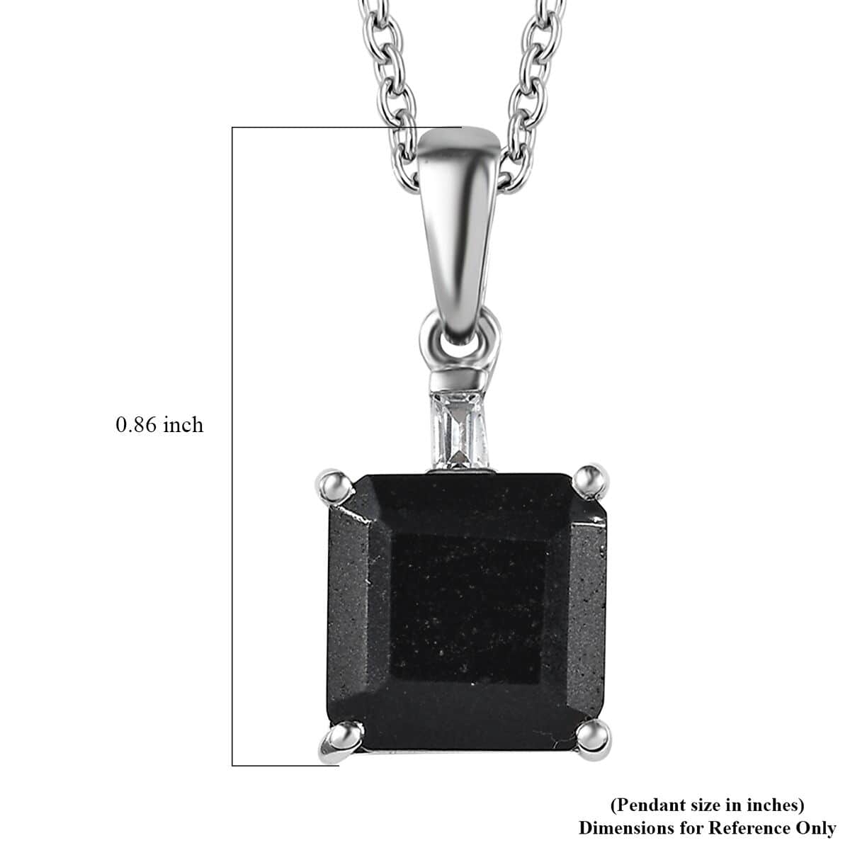 Black Tourmaline and White Topaz Pendant Necklace 20 Inches in Platinum Over Sterling Silver 4.75 ctw image number 6