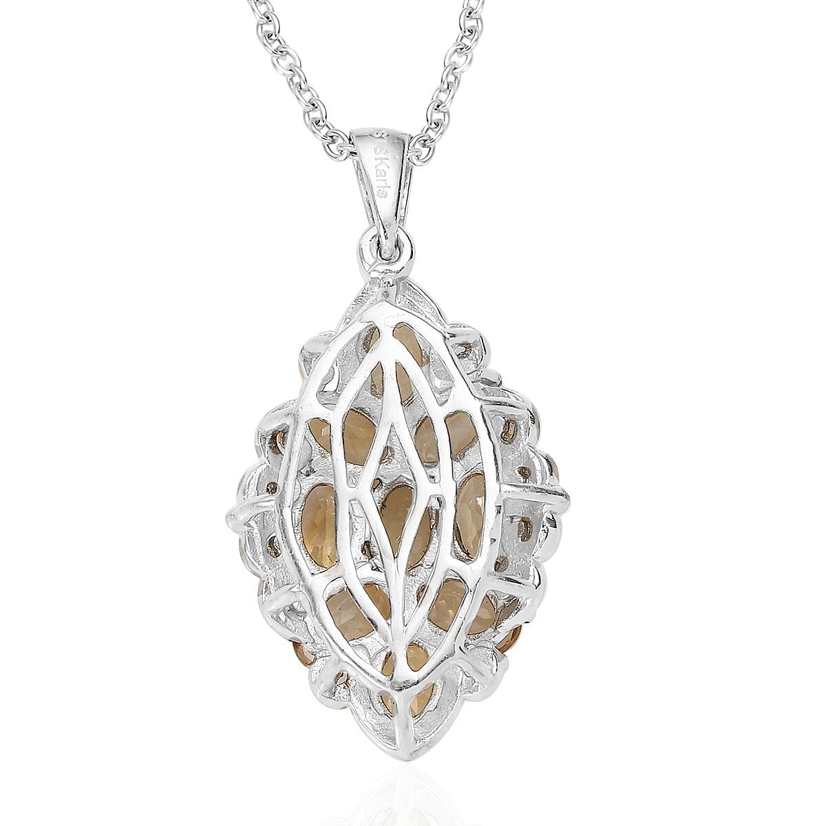 Karis Brazilian Citrine Pendant in 18K YG Plated and Platinum Bond with Stainless Steel Necklace 20 Inches 3.75 ctw