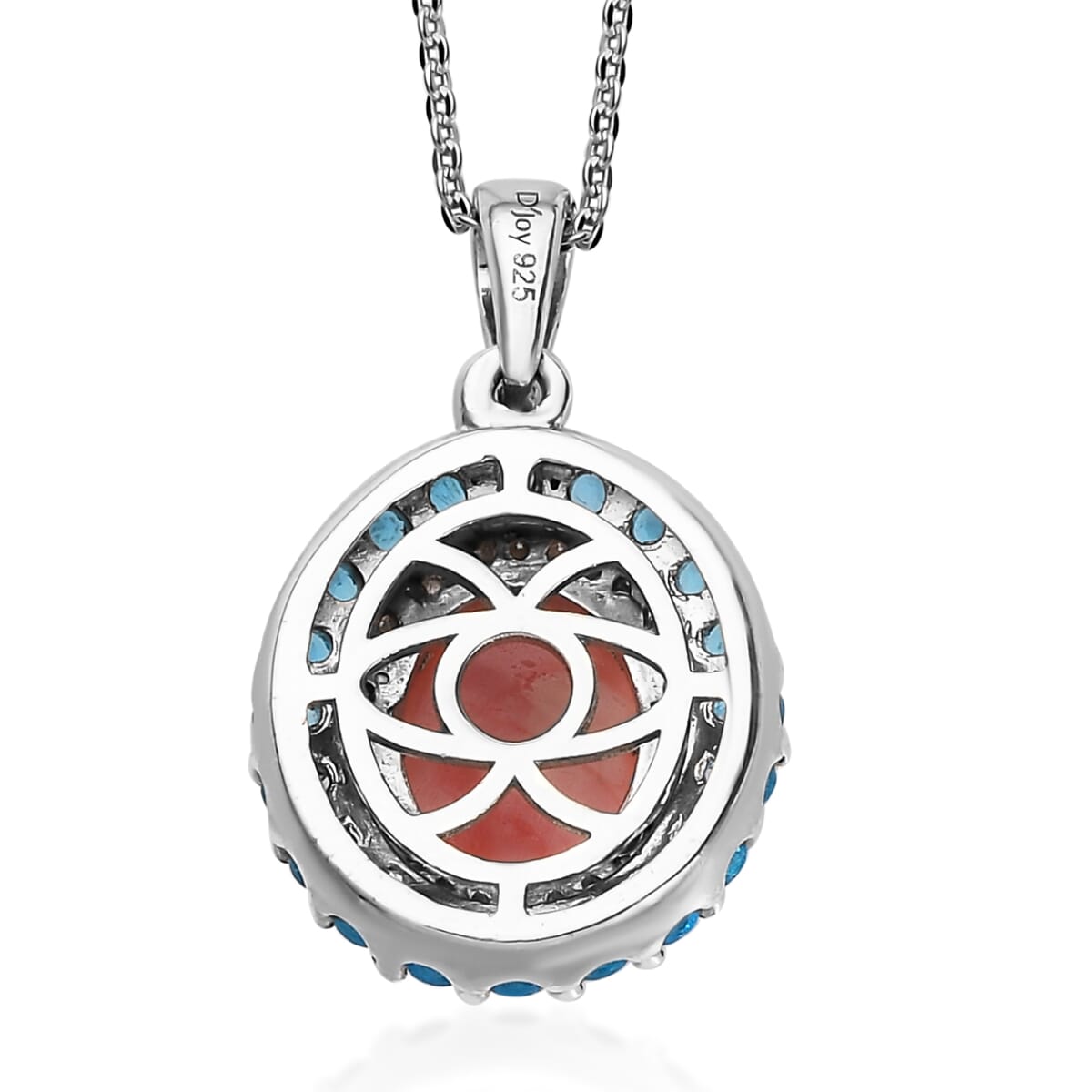 Oregon Sunrise Peach Opal, Multi Gemstone Pendant Necklace (20 Inches) in Platinum Over Sterling Silver 2.85 ctw image number 4