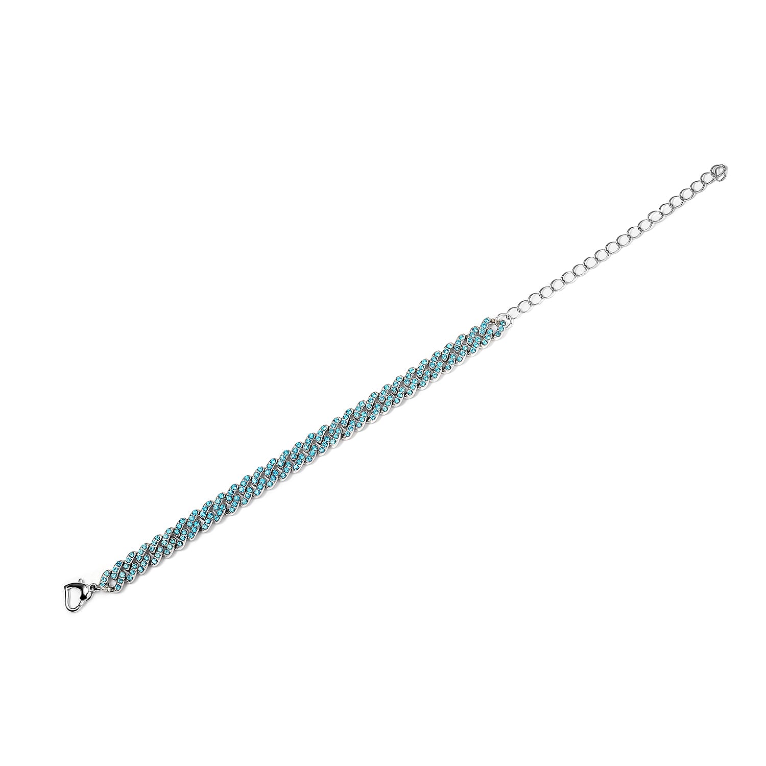 Blue Shell Pearl and Blue Austrian Crystal Set of 2 Bracelet (8-12In) or Necklace 16-20 Inches in Silvertone