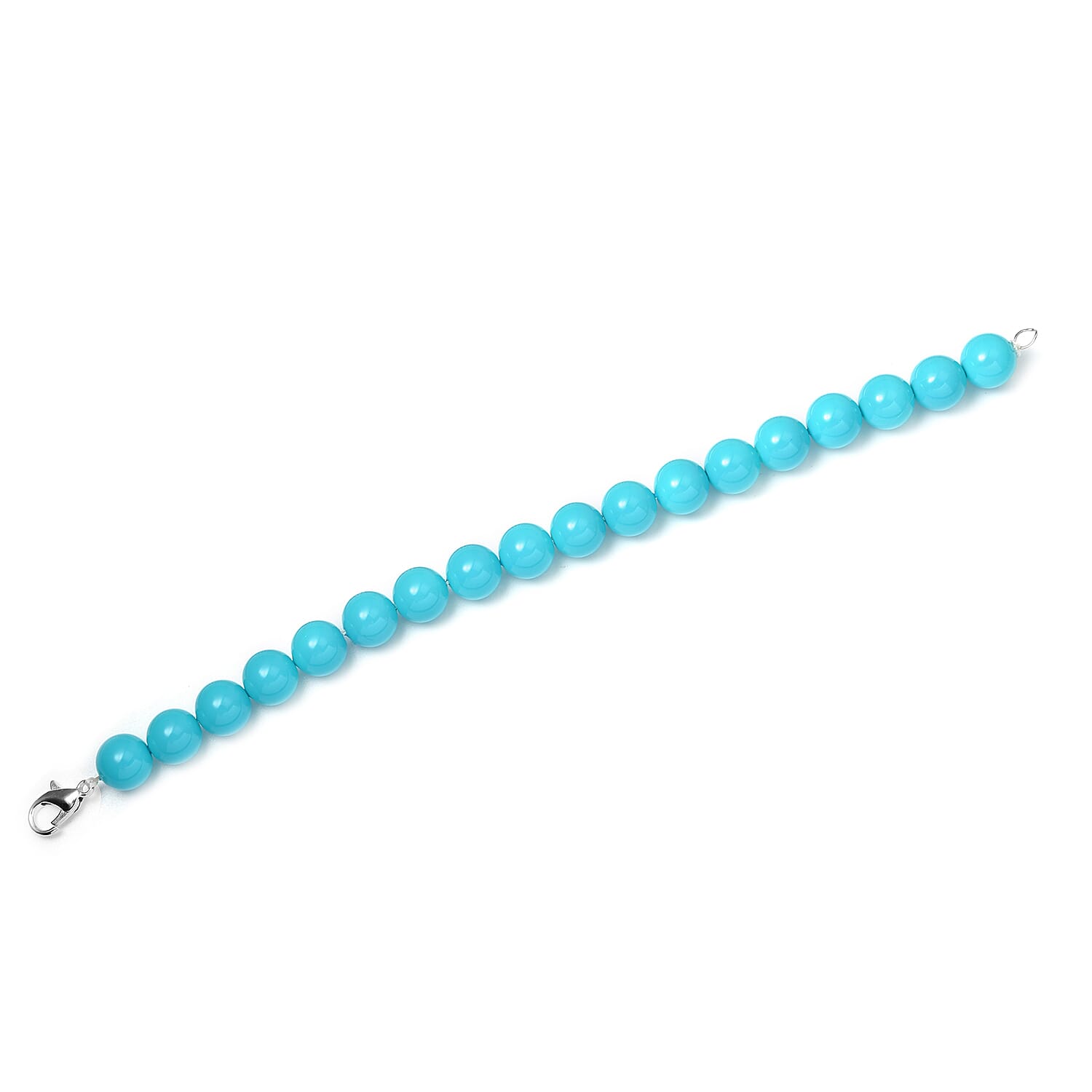 Blue Shell Pearl and Blue Austrian Crystal Set of 2 Bracelet (8-12In) or Necklace 16-20 Inches in Silvertone