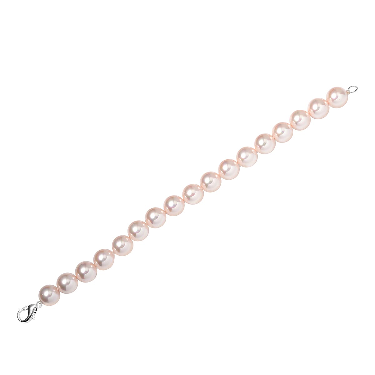 Pink Shell Pearl, Pink Austrian Crystal Set of 2 Bracelet (8-12In) or Necklace 16-20 Inches in Silvertone image number 7
