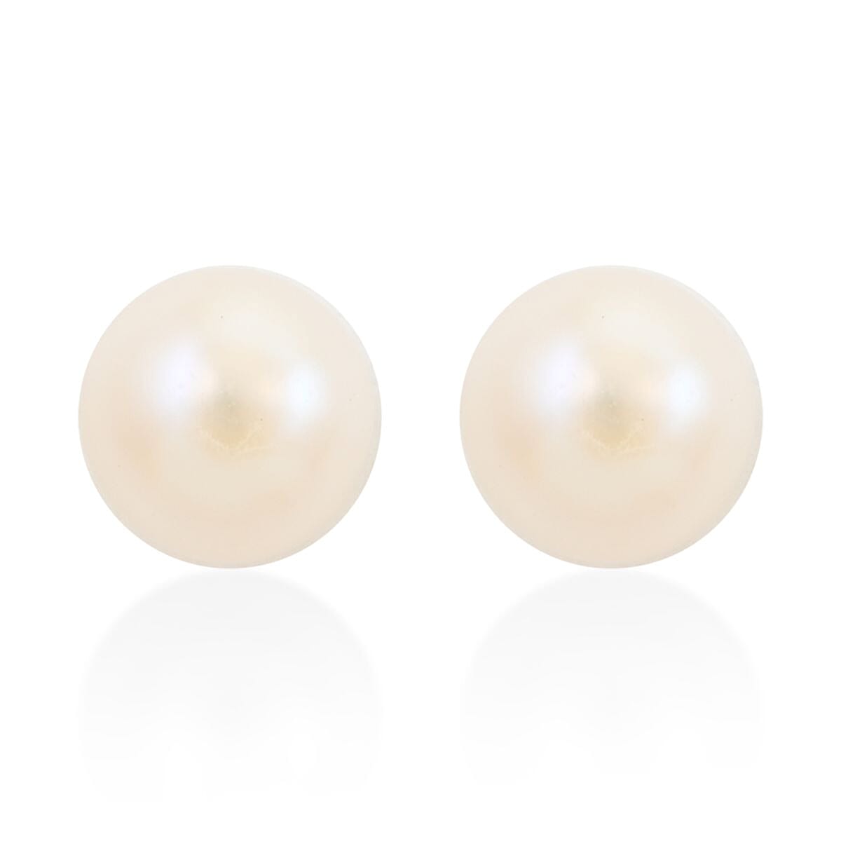 Freshwater Cultured Pearl Bracelet (7.00 In) and Stud Earrings in ION Plated YG Stainless Steel