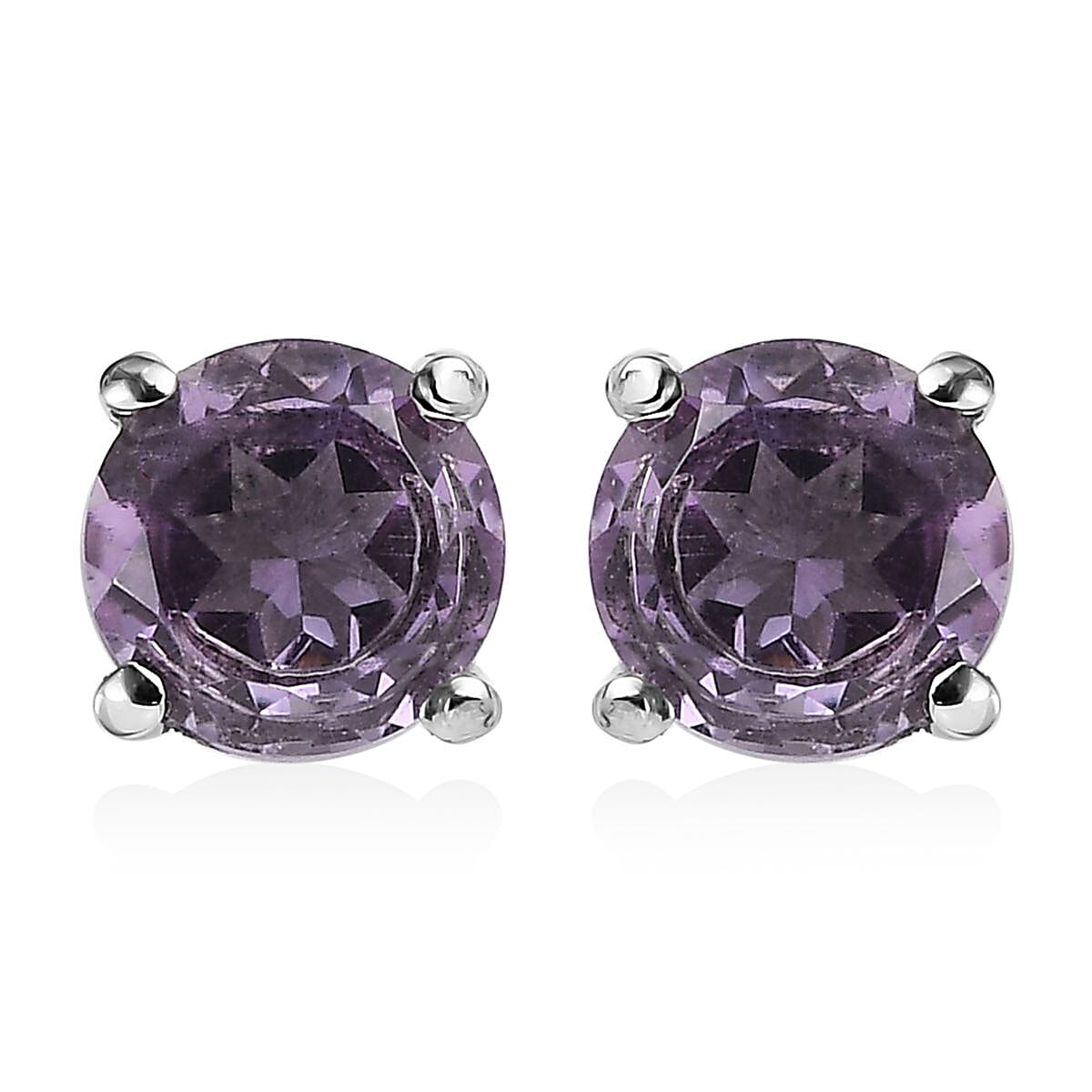 Rose De France Amethyst Bolo Bracelet and Stud Earrings in Stainless Steel 3.60 ctw