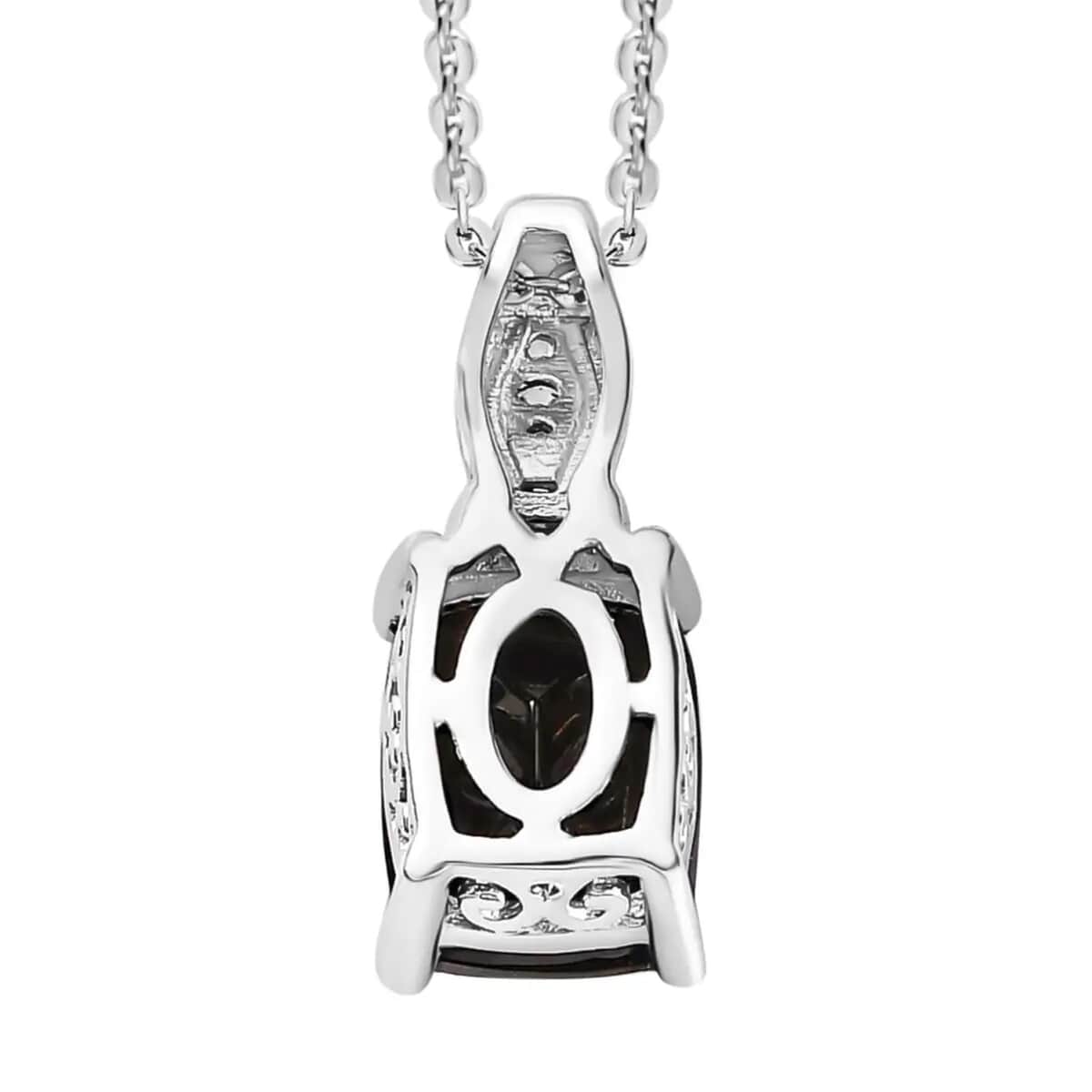 Doorbuster Elite Shungite and White Zircon Solitaire Stud Earrings, Ring (Size 5.0) and Pendant Necklace 20 Inches in Platinum Over Sterling Silver 3.75 ctw image number 10