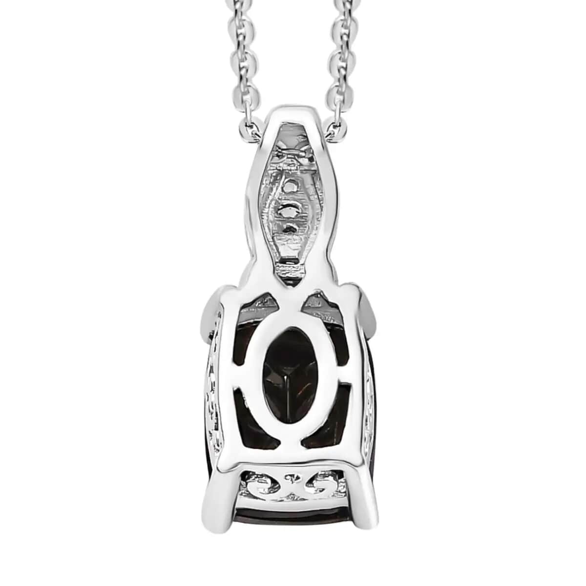 Elite Shungite and White Zircon Solitaire Stud Earrings, Ring (Size 7.0) and Pendant Necklace 20 Inches in Platinum Over Sterling Silver 3.75 ctw image number 9