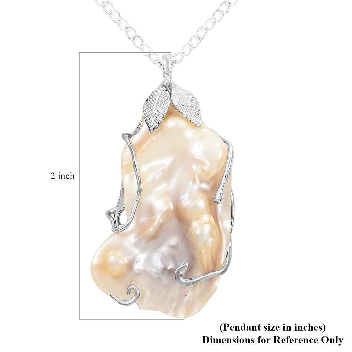 Freshwater Pearl Set of 2 Pendants Necklace 18 Inches in Silvertone image number 5