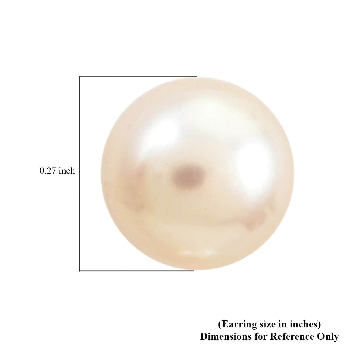 Value Buy Freshwater Pearl Set of 2 Solitaire Stud Earrings in Silvertone image number 3