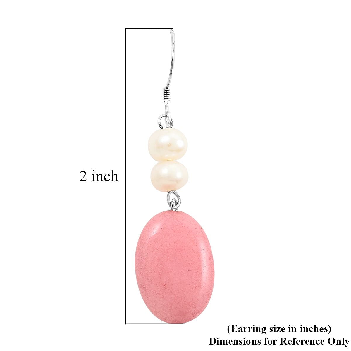 Turquoise and Peach Jade (D), Freshwater Pearl Set of 2 Earrings in Silvertone 16.00 ctw