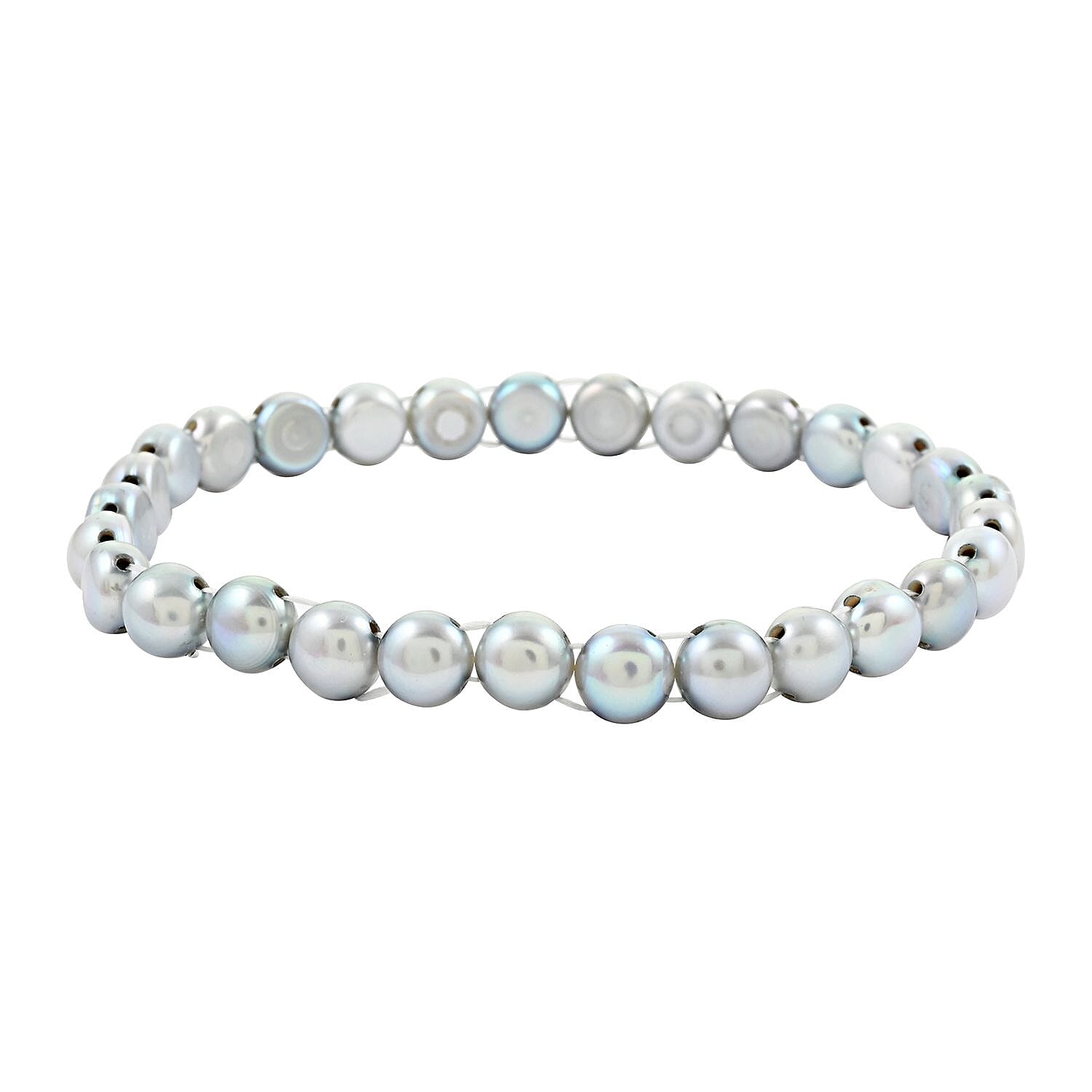 Set of 3 Multi Color Freshwater Pearl Stretch Bracelet