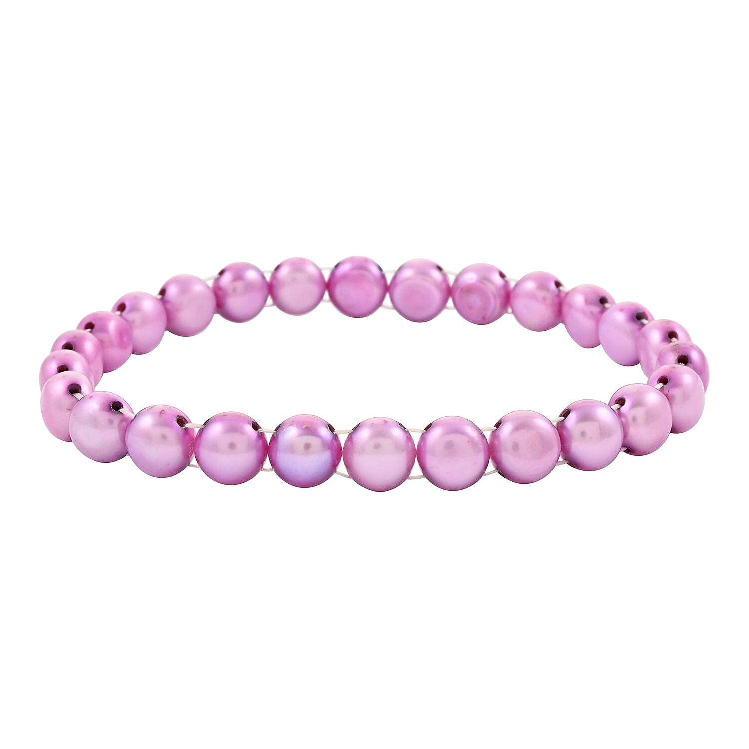 Set of 3 Multi Color Freshwater Pearl Stretch Bracelet