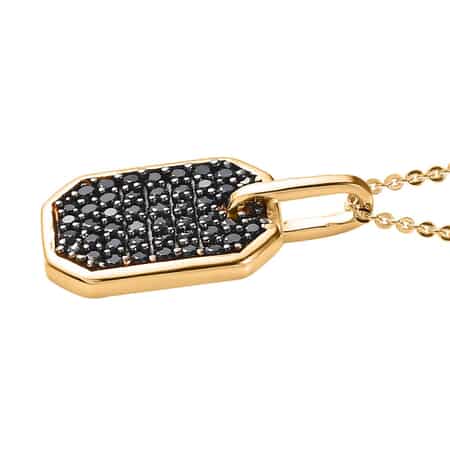 Buy Thai Black Spinel Dog Tag Pendant Necklace 20 Inches in Vermeil Yellow  Gold Over Sterling Silver 0.90 ctw at