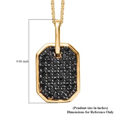 Buy Thai Black Spinel Dog Tag Pendant Necklace 20 Inches in Vermeil Yellow  Gold Over Sterling Silver 0.90 ctw at