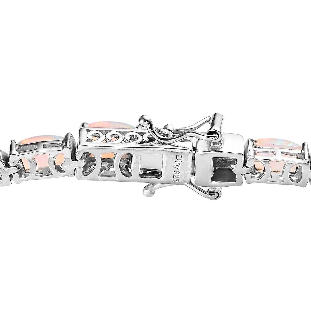 Ethiopian Welo Opal Tennis Bracelet (6.50In) and Solitaire Stud Earrings in Platinum Over Sterling Silver 10.10 ctw image number 4