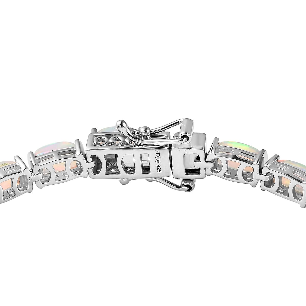 Ethiopian Welo Opal Tennis Bracelet (7.25In) and Solitaire Stud Earrings in Platinum Over Sterling Silver 10.00 ctw image number 5