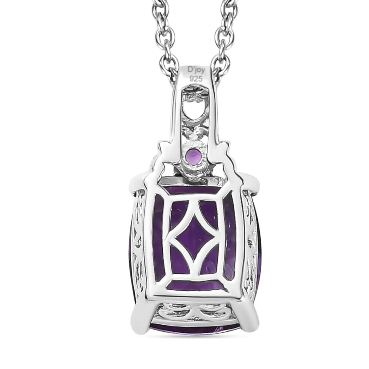 TLV African Amethyst Ring (Size 5.0) and Pendant Necklace (20 Inches) in Vermeil YG and Platinum Over Sterling Silver 11.25 ctw image number 8