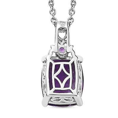 African Amethyst Jewelry Set, Set of Amethyst Ring and Amethyst Pendant Necklace, 20 Inch Necklace, Vermeil YG and Platinum Over Sterling Silver Jewelry Set 11.25 ctw