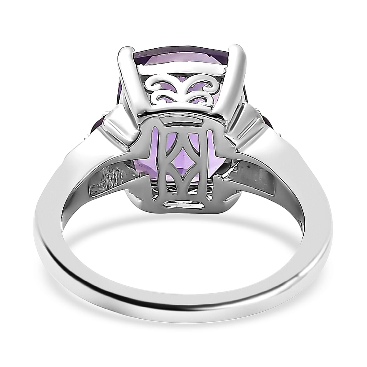 African Amethyst Jewelry Set, Set of Amethyst Ring and Amethyst Pendant Necklace, 20 Inch Necklace, Vermeil YG and Platinum Over Sterling Silver Jewelry Set 11.25 ctw image number 5