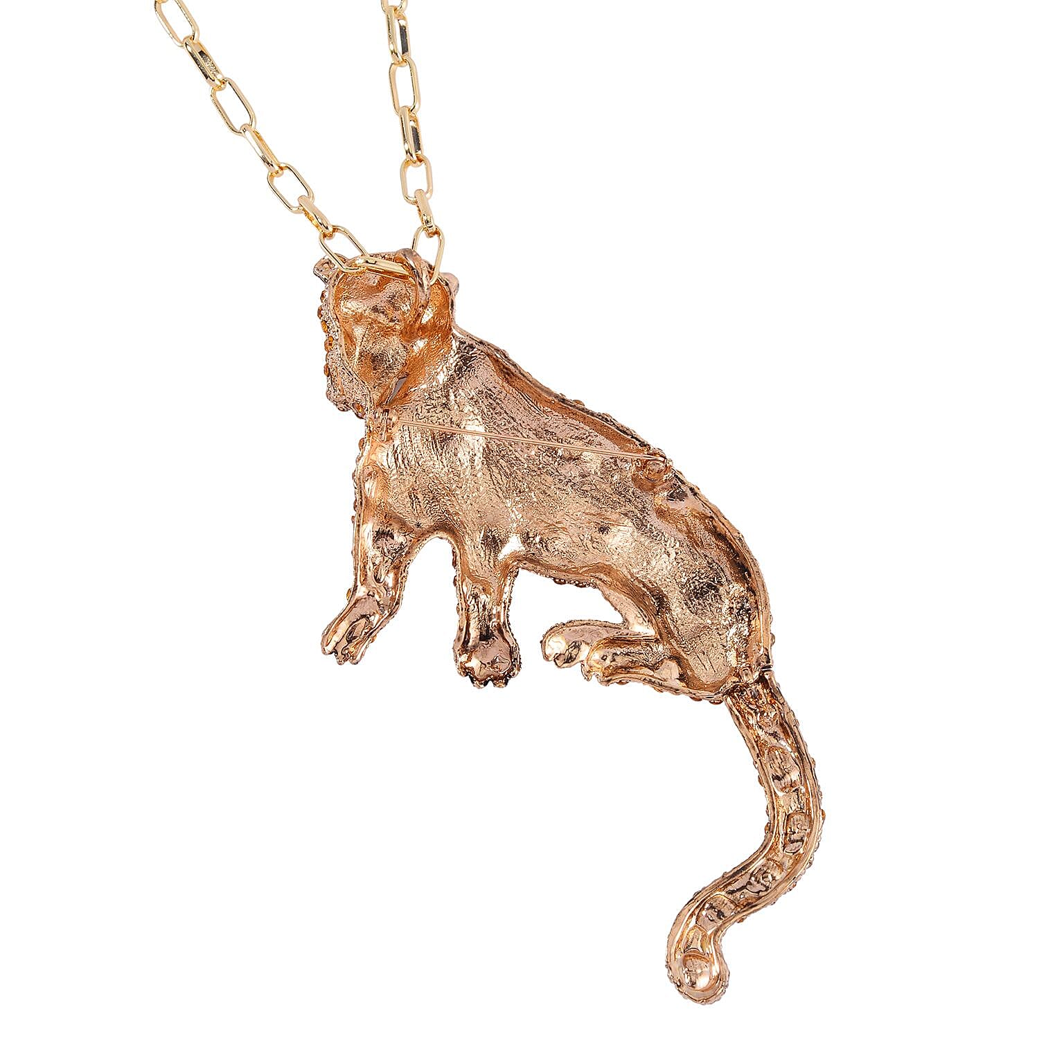 Buy Black and Champagne Austrian Crystal Leopard Brooch Or Pendant