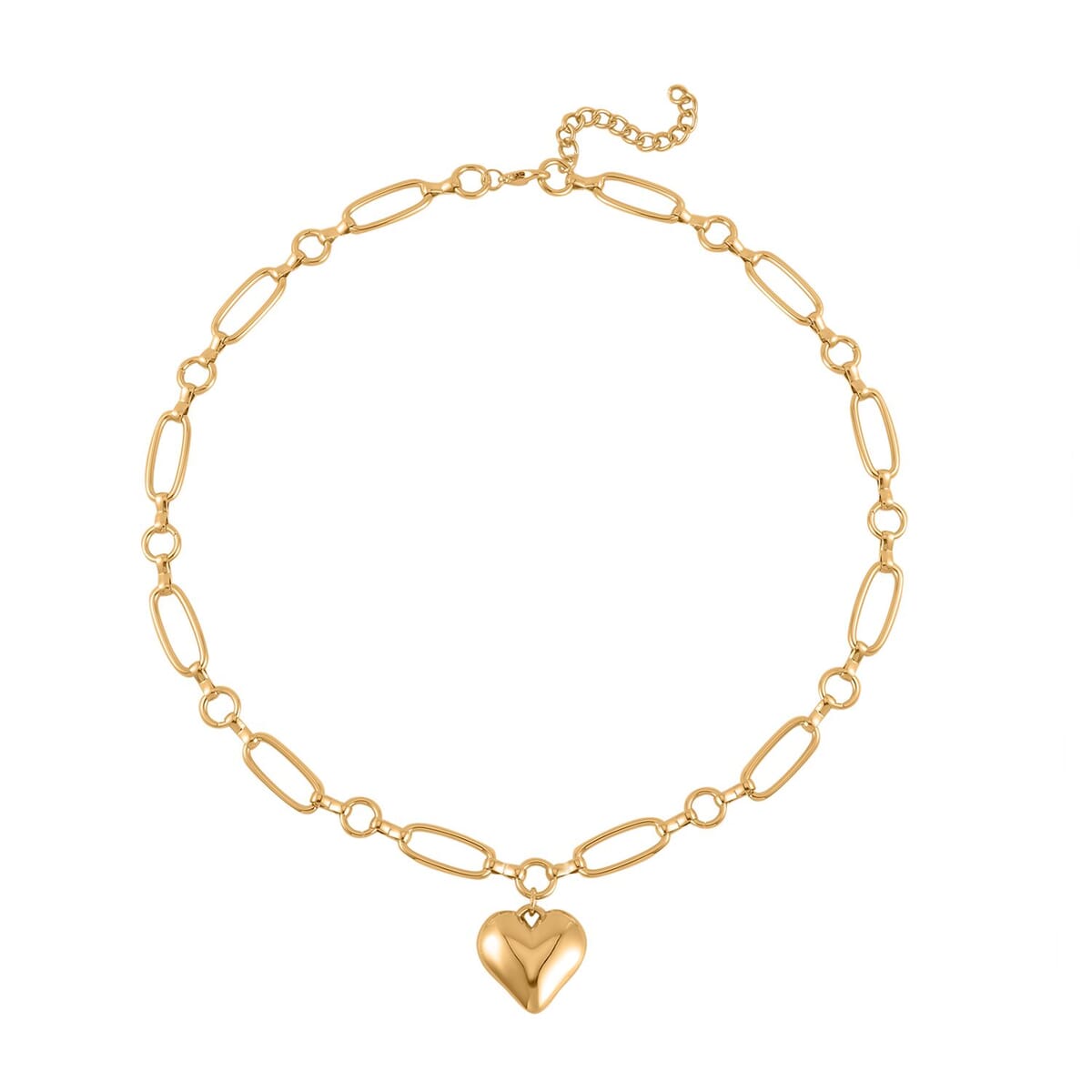 Heart Necklace 20-22 Inches and Earrings and Bracelet (7.50-9.50In) in Goldtone image number 2