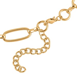 Doorbuster Heart Necklace 20-22 Inches and Earrings and Bracelet (7.50-9.50In) in Goldtone