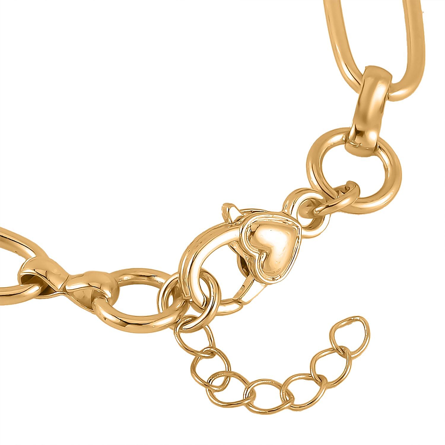 Heart Necklace 20-22 Inches and Earrings and Bracelet (7.50-9.50In) in Goldtone