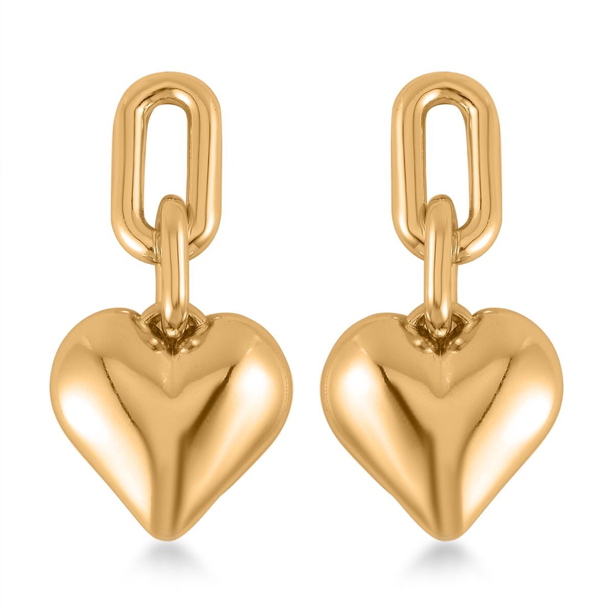 Heart Necklace 20-22 Inches and Earrings and Bracelet (7.50-9.50In) in Goldtone image number 6