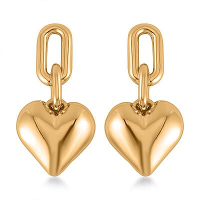 Heart Necklace 20-22 Inches and Earrings and Bracelet (7.50-9.50In) in Goldtone