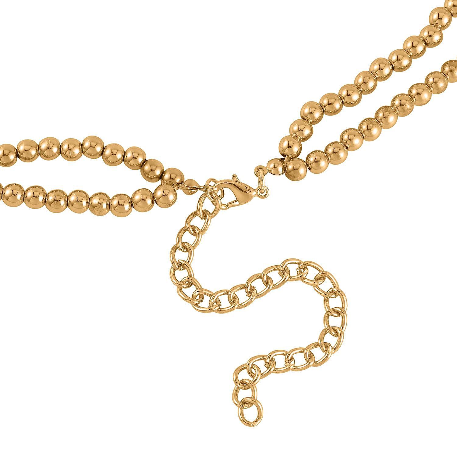 Hammer Textured Necklace 18-22 Inches and Earrings in Goldtone